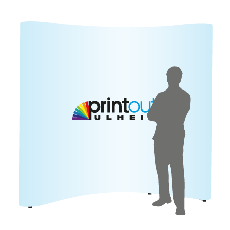 Pop-Up Faltwand | 3 x 3 Felder gebogen | einseitig bedruckt